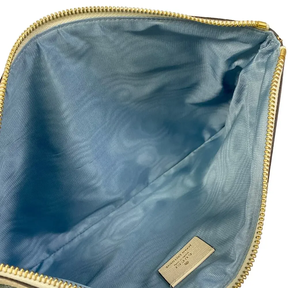 Gucci Ophidia, Yuko Higuchi Clutch Bag 517551 Green Cream Multi PVC Leather